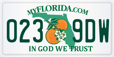FL license plate 0239DW