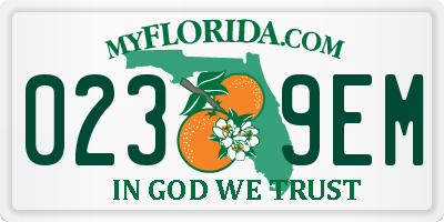 FL license plate 0239EM