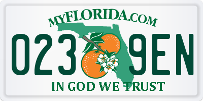 FL license plate 0239EN