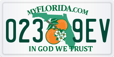 FL license plate 0239EV