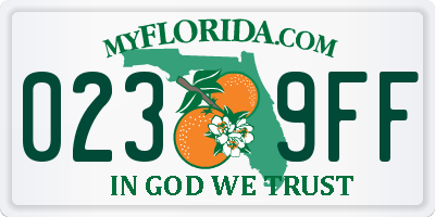 FL license plate 0239FF