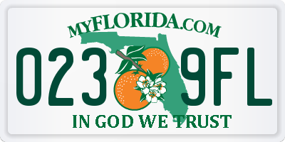 FL license plate 0239FL