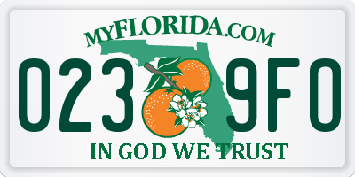 FL license plate 0239FO