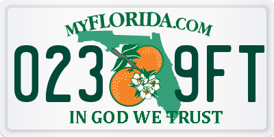 FL license plate 0239FT