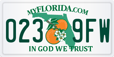 FL license plate 0239FW