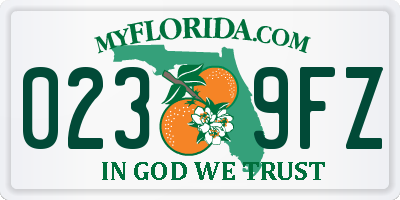 FL license plate 0239FZ