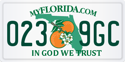 FL license plate 0239GC