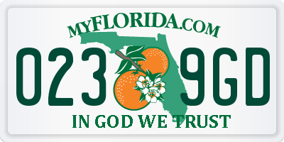 FL license plate 0239GD