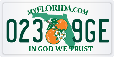 FL license plate 0239GE