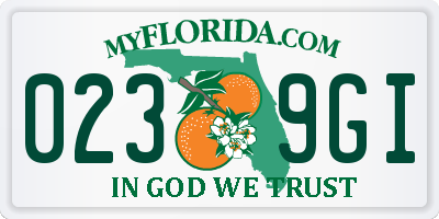FL license plate 0239GI