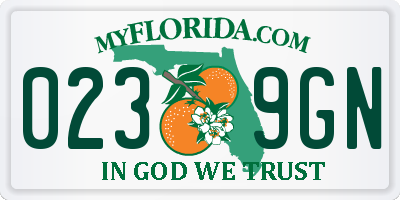 FL license plate 0239GN
