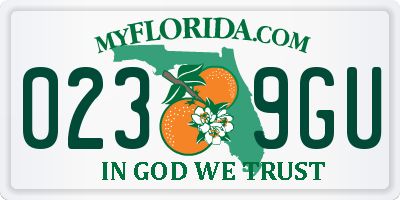 FL license plate 0239GU
