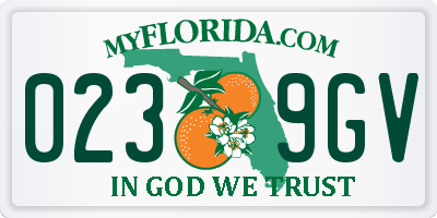 FL license plate 0239GV