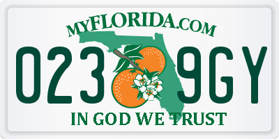 FL license plate 0239GY