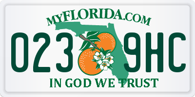 FL license plate 0239HC