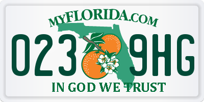 FL license plate 0239HG