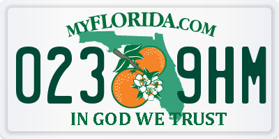 FL license plate 0239HM