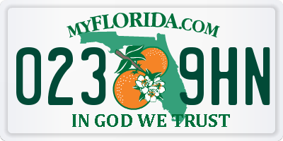 FL license plate 0239HN