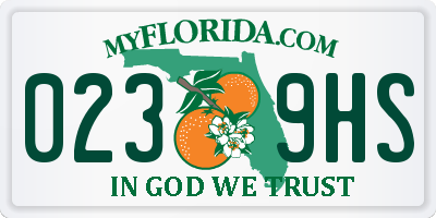 FL license plate 0239HS