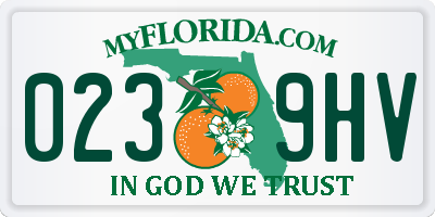 FL license plate 0239HV