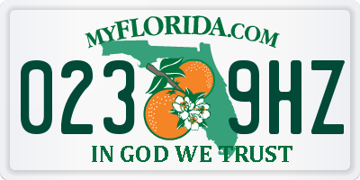 FL license plate 0239HZ