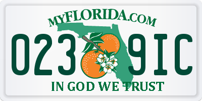 FL license plate 0239IC