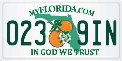 FL license plate 0239IN
