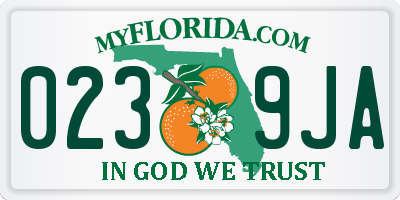 FL license plate 0239JA
