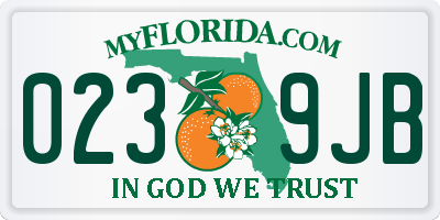 FL license plate 0239JB