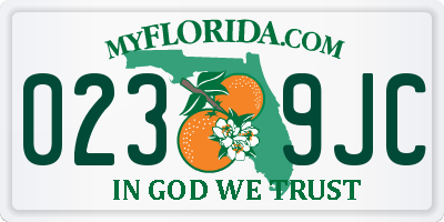 FL license plate 0239JC
