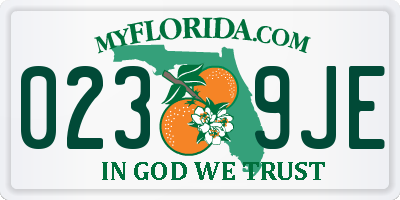 FL license plate 0239JE
