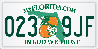FL license plate 0239JF