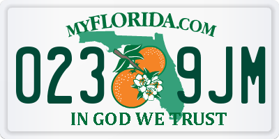 FL license plate 0239JM