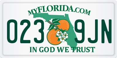 FL license plate 0239JN