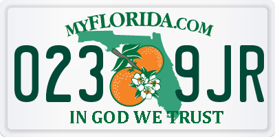 FL license plate 0239JR