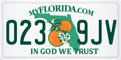 FL license plate 0239JV