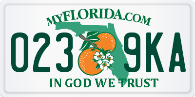 FL license plate 0239KA