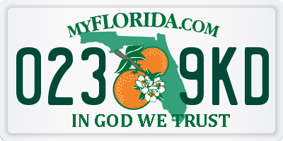 FL license plate 0239KD