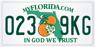 FL license plate 0239KG