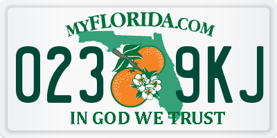 FL license plate 0239KJ