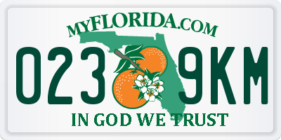 FL license plate 0239KM