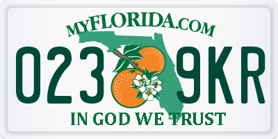 FL license plate 0239KR