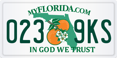 FL license plate 0239KS