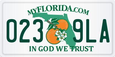 FL license plate 0239LA