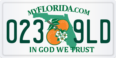 FL license plate 0239LD