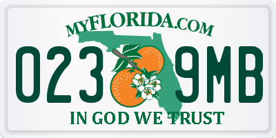 FL license plate 0239MB