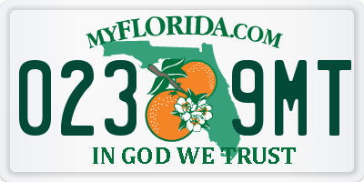 FL license plate 0239MT