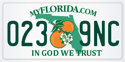 FL license plate 0239NC