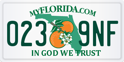 FL license plate 0239NF