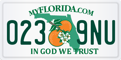 FL license plate 0239NU